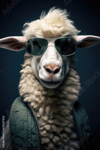 sheep wearing sunglasses