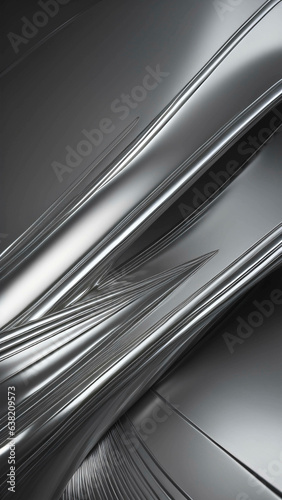 Silver, chrome, or aluminum shinny metallic surface background text. AI Generated