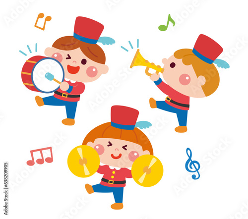 音楽を奏でる子どもたちのイラスト