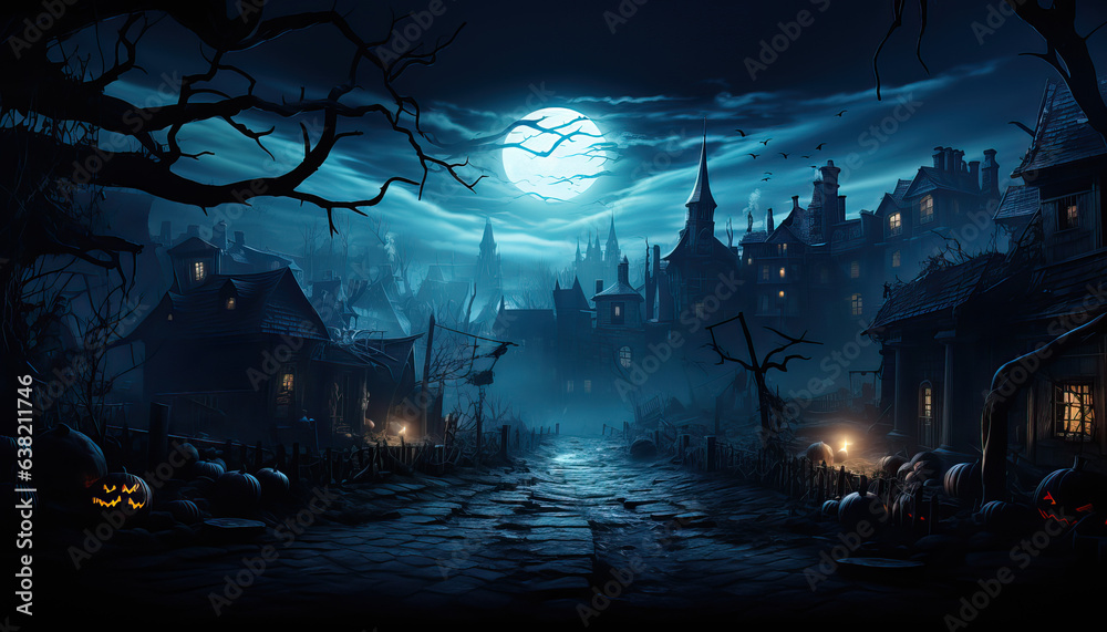 Spooky Halloween background landscapes