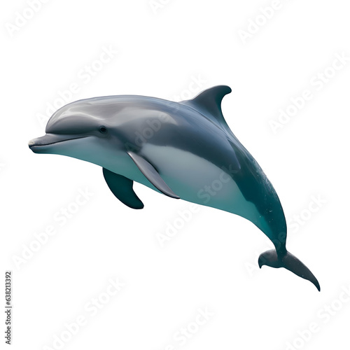 Dolphin isolated on white. Generative AI