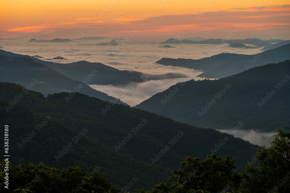 Cloud Inversion Over The Great Smoky Mountains In Western North Carolina