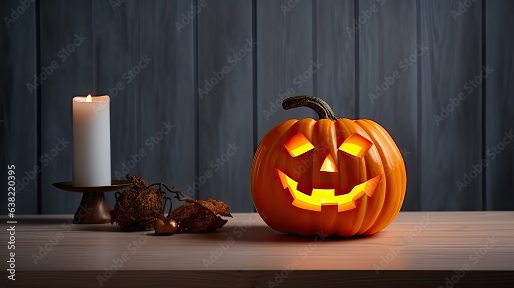 Picture Of Halloween Pumpkin Jack O Lantern With Candle