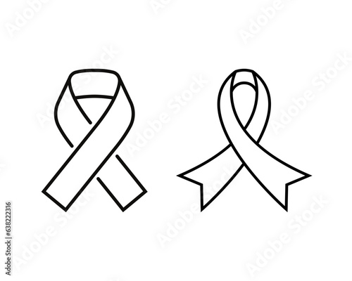 Consciousness ribbon White ine icon 