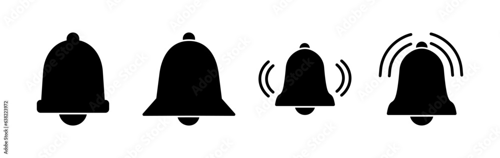 Bell Icon vector in trendy flat style isolated. Notification symbol web site design Bell Icon vector in trendy flat style isolated. Notification symbol web site design