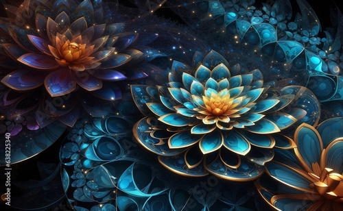 A magical dreamy abstract floral background.