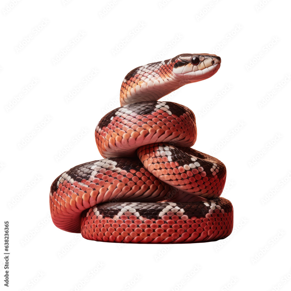 Fototapeta premium Eastern kingsnake with two heads on a transparent background