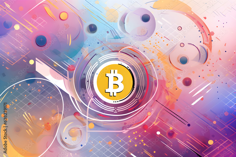 bitcoin abstract crypto currency art illustration background