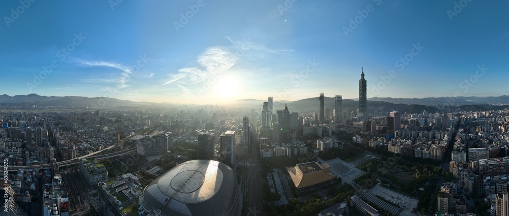 Obraz premium Domed stadium in Taipei city.