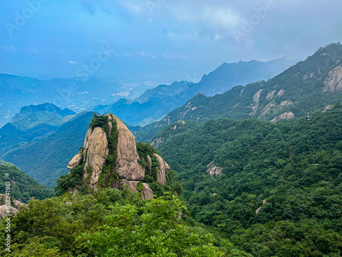 Landscape in Huatai Flower Terrace Scenic Area at Mount Jiuhua, one of the four sacred Buddhist mountains in China, located at Qingyang County, Chizhou, Anhui Province.  photo