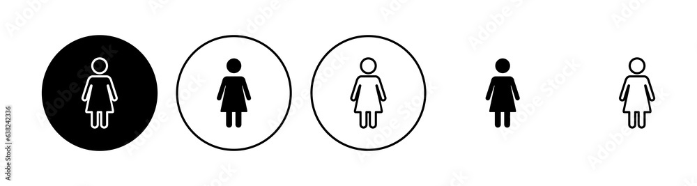 Female icon set. woman icon vector Female icon set. woman icon vector