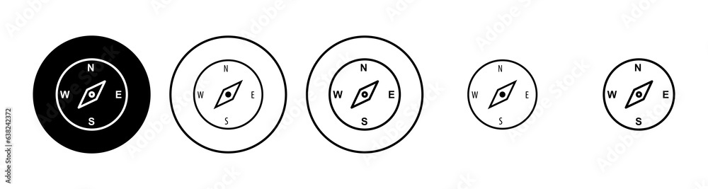 Compass icon set. arrow compass icon vector Compass icon set. arrow compass icon vector