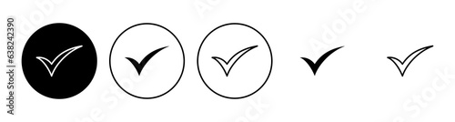 Check mark set. Check mark icon. Tick mark symbol vector