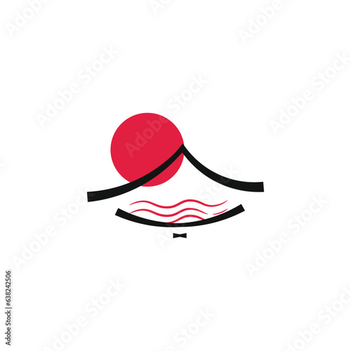 art brush of bar and restaurant Japanese logo business vector design template isolated on white