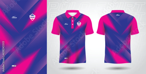 blue purple and pink polo sport shirt sublimation jersey template