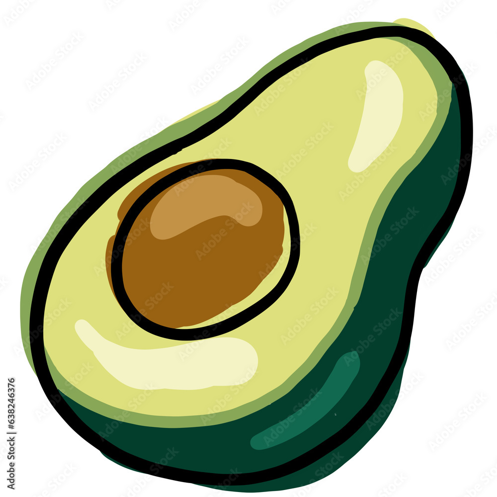illustration of an cute avocado illustration of an cute avocado