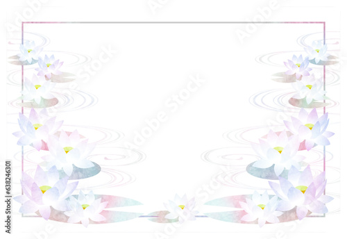 虹色逆アーチ蓮のグリーティングはがきヨコ