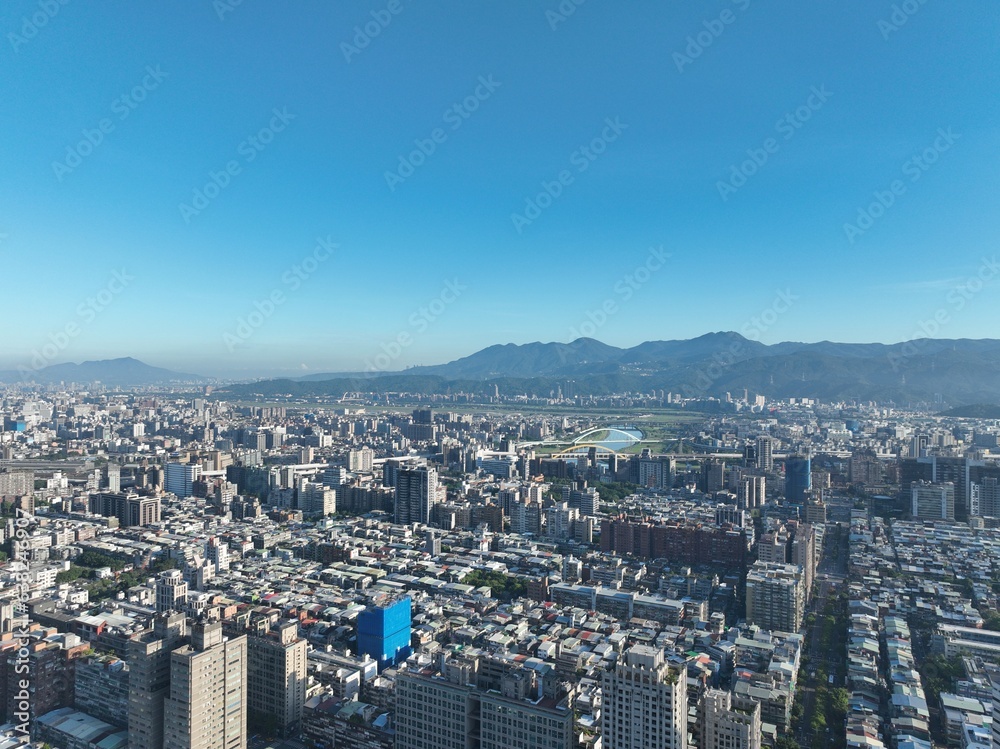 Aerial photography in Taipei city.