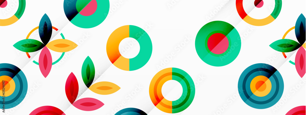 Colorful circles in a grid composition abstract background. Design for wallpaper, banner, background, landing page, wall art, invitation, prints, posters Colorful circles in a grid composition abstract background. Design for wallpaper, banner, background, landing page, wall art, invitation, prints, posters
