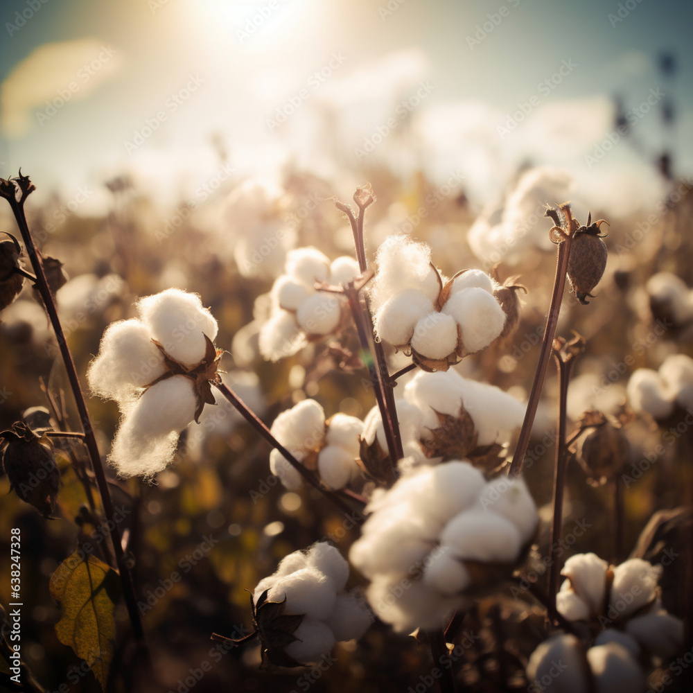 Whispers of Nature: Cotton Blooms in a Beautiful Cotton Field Whispers of Nature: Cotton Blooms in a Beautiful Cotton Field