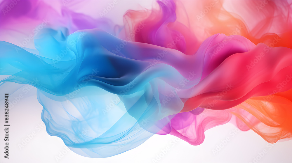 Acrylic ink in water with smoke. Pastel pink,blue,purple swirling fog abstract background.
