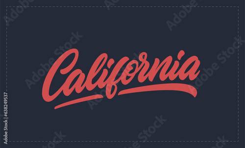 California text. Slogan design for t shirt or sweatshirt. California hand lettering