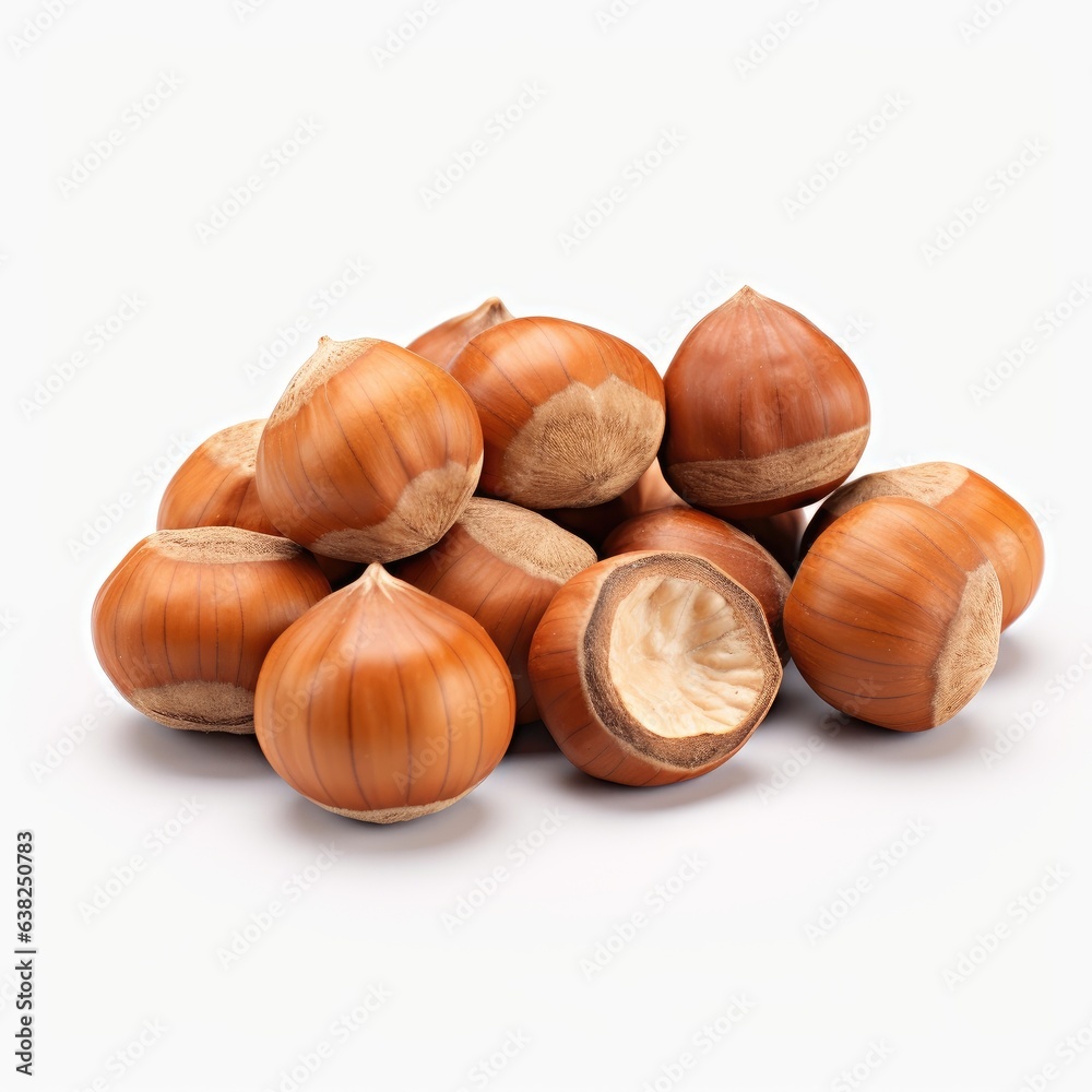 hazelnuts on white background hazelnuts on white background