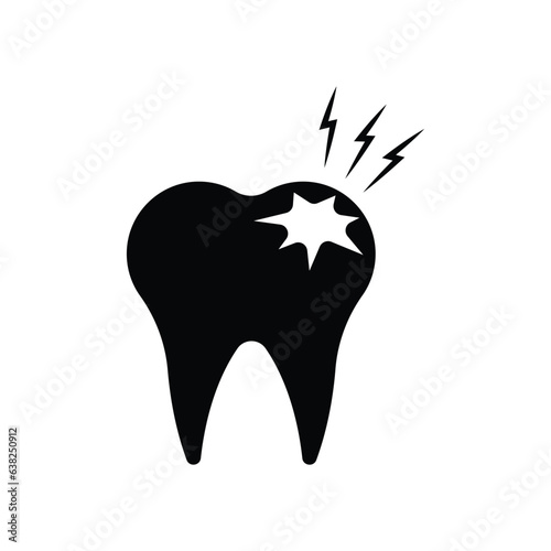 Unhealthy tooth icon design. Dentist Stomatology Unhealthy Tooth. isolated on white background. vector illustration