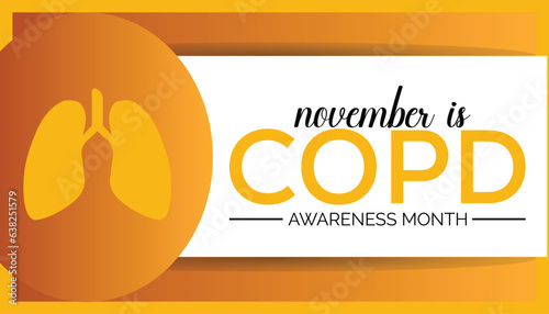Vector illustration on the theme of National COPD (Chronic Obstructive Pulmonary Disease) Awareness month is observed every year in during November.