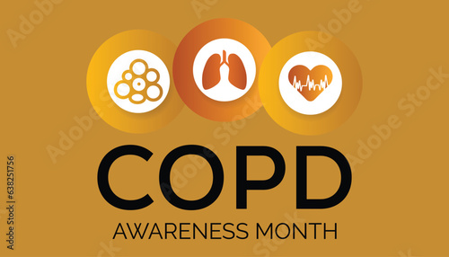 Vector illustration on the theme of National COPD (Chronic Obstructive Pulmonary Disease) Awareness month is observed every year in during November.