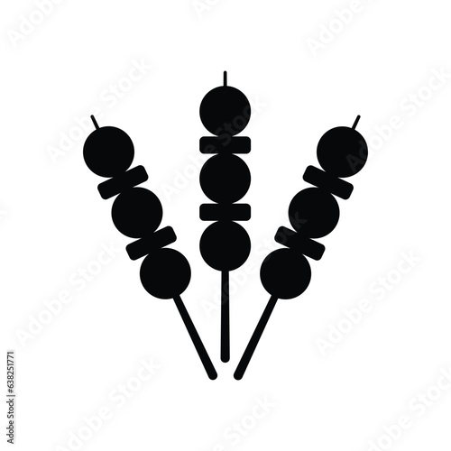 BBQ skewers icon design. Shashlik on a skewer icon. Isolated on a white background. 