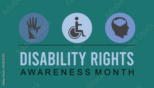 Vector illustration on the theme of Disability rights awareness month observed each year during November banner, Holiday, poster, card and background design.