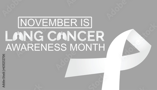 Vector illustration on the theme of Lung Cancer Awareness Month is observed every year in during November.
