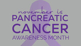 Vector illustration on the theme of Pancreatic Cancer Awareness Month observed each year during November banner, Holiday, poster, card and background design.