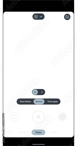 smartphone phone video camera screen overlay, for recording video or camera app. Transparent background in png format.