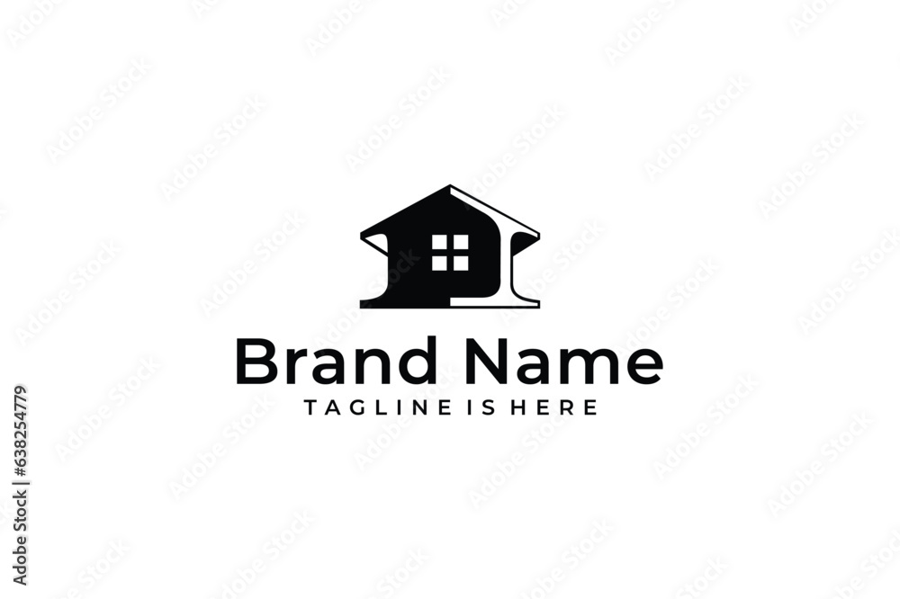 simple abstract house building vector