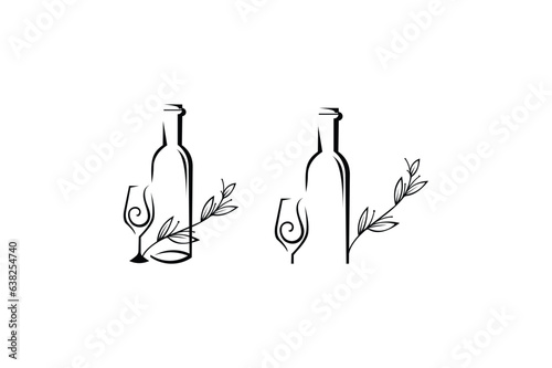 simple classic floral bottle vector photo