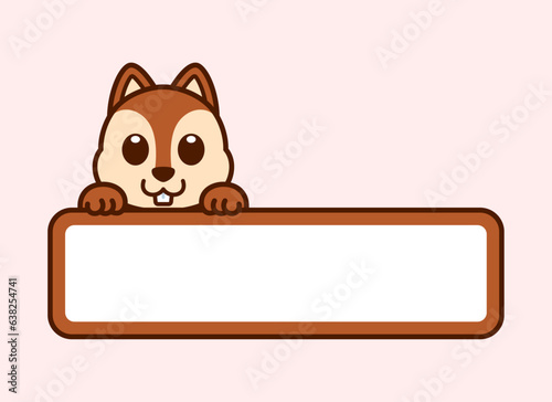 Cute Squirrel Vector Label