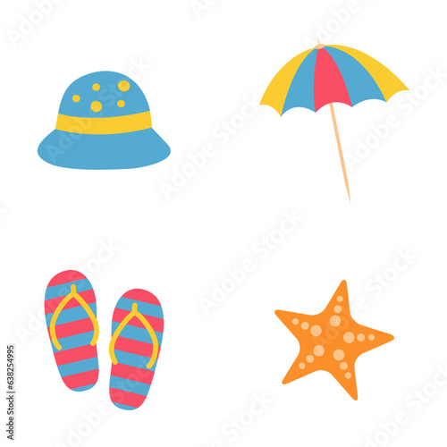 Summer Beach Vector Icon Set