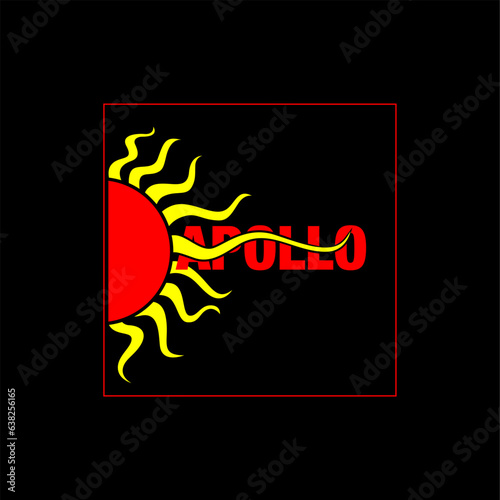 Apollo the god of light vector typo monogram. Apollo icon.