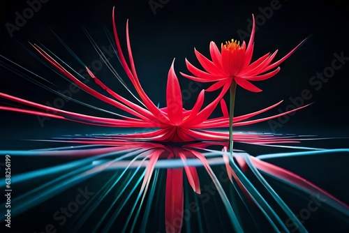 Wallpaper Mural red and blue flower background generated by AI tool Torontodigital.ca