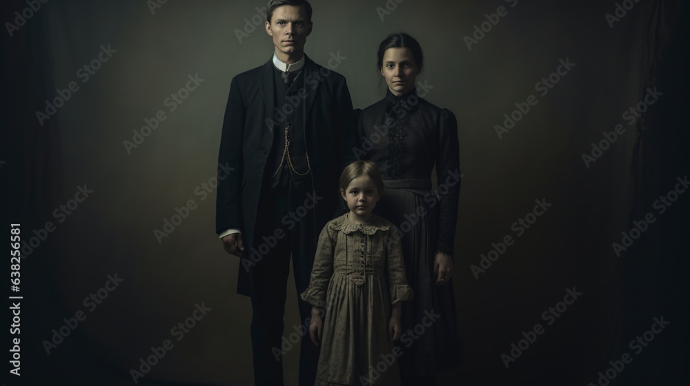 Naklejka premium A timeless vintage family portrait.