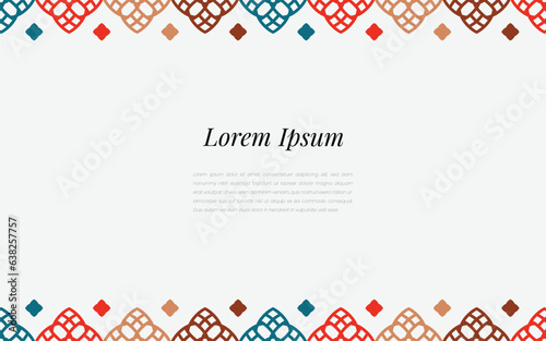 Colorful abstract decorative background. Simple geometric mosaic with colorful ornamental details.