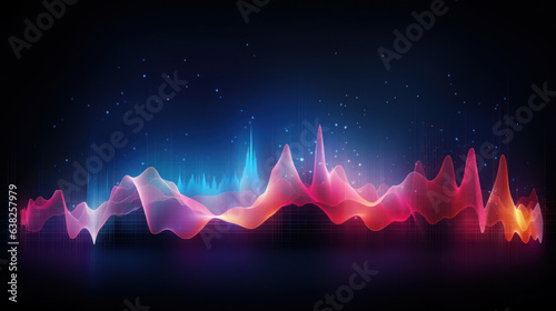 Sound wave on the digital background