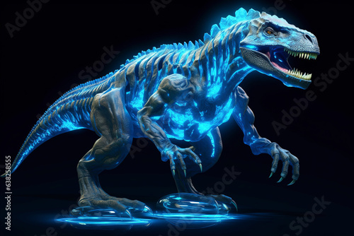 A t-rex in the dark background.  Generative AI 