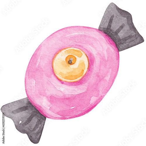 candy halloween watercolor illustration design