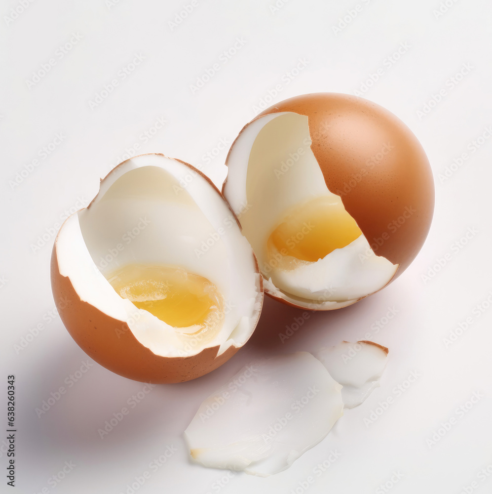 Broken egg on a white background Broken egg on a white background