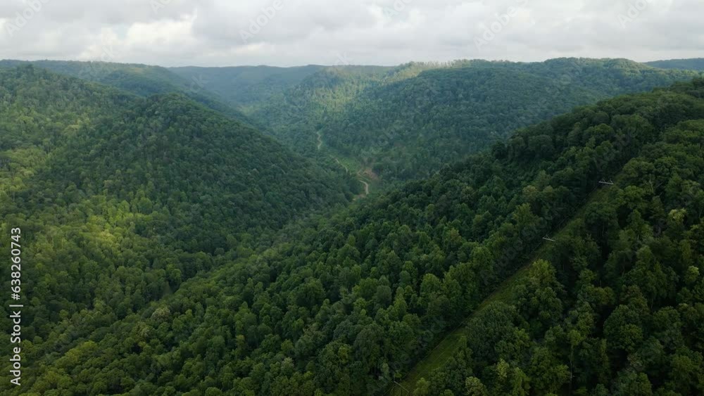 West Virginia Mountains in Appalachian Mountain Range Tracking Left West Virginia Mountains in Appalachian Mountain Range Tracking Left
