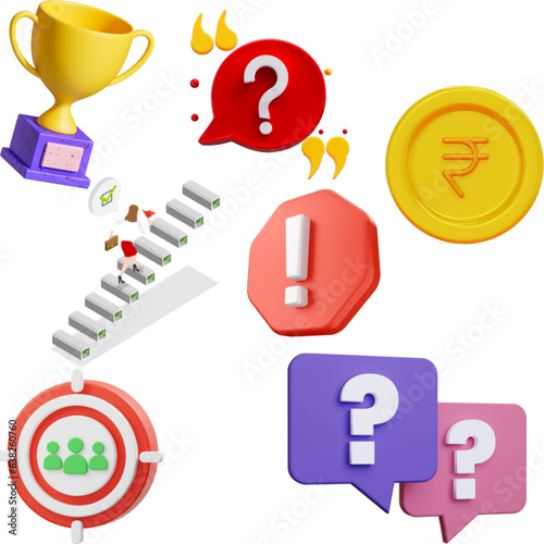 gold medal with question mark on white background