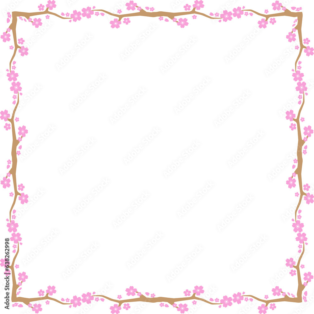 The Sakura blossom boarder line for decor The Sakura blossom boarder line for decor